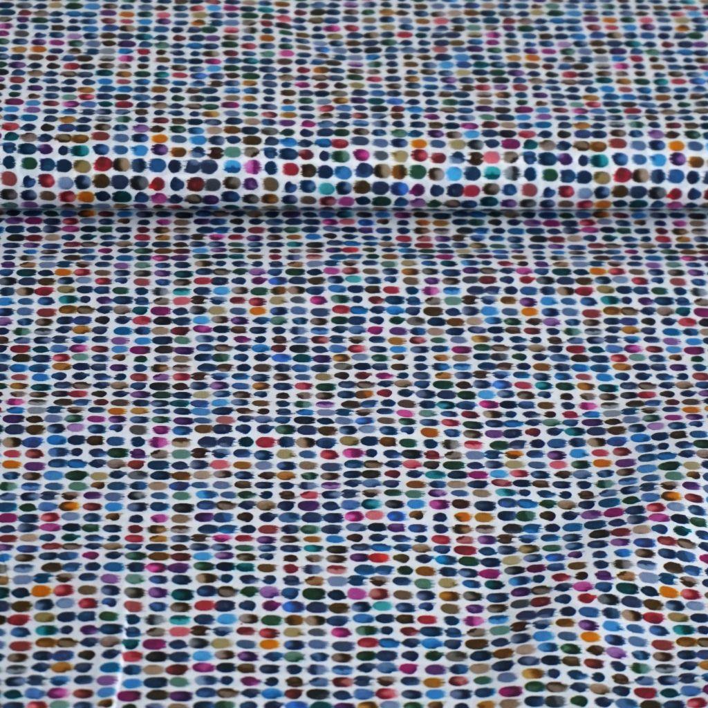 Baumwollstoff Motivdruck bunte Punkte allover